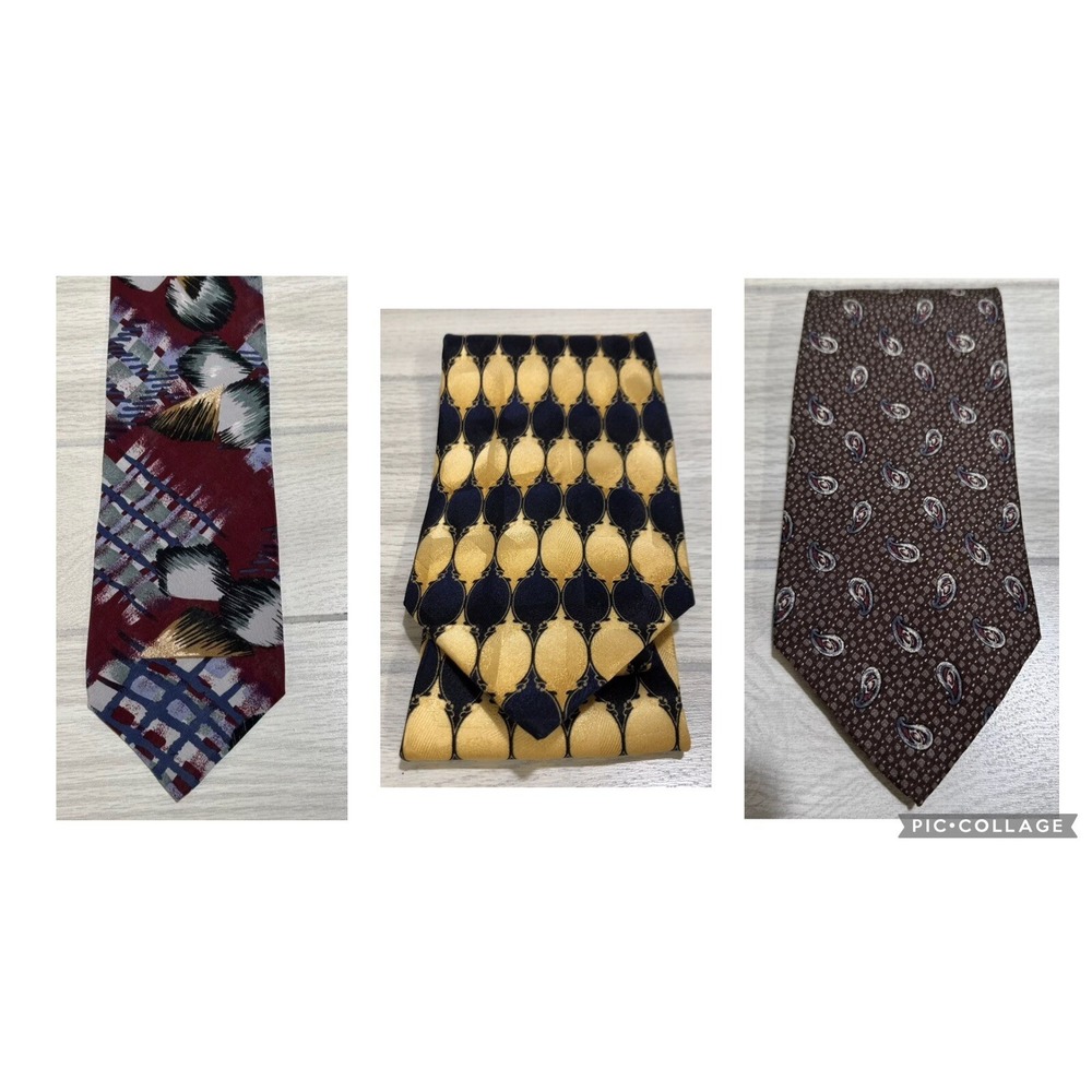 Neck Tie Custom Bundle (Set‎ of 3) Various Patterns, Materials & Lengths - Set K